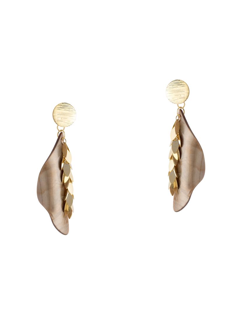 brown metal drop earring - 16585834 - Zoom Image - 2