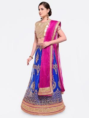 embroidered contrast lehenga - 16585937 - Standard Image - 2