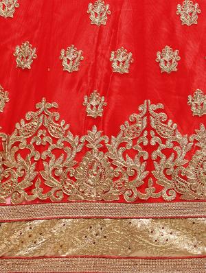embroidered a-line lehenga - 16585950 - Standard Image - 5