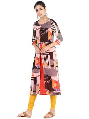 abstract printed straight kurta - 16586336 - Standard Image - 2