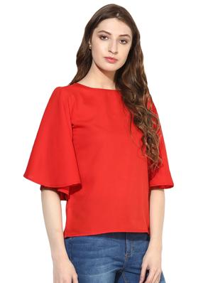 bell sleeved solid top - 16586431 - Standard Image - 2