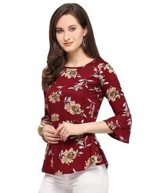 bell sleeved floral top - 16586434 - Standard Image - 2