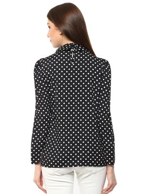 mock neck polka dot top - 16586435 - Standard Image - 2