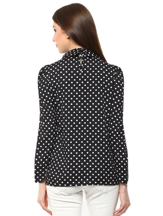 mock neck polka dot top - 16586435 - Zoom Image - 2