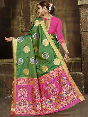 self-design banarasi saree with blouse - 16586976 - Standard Image - 2