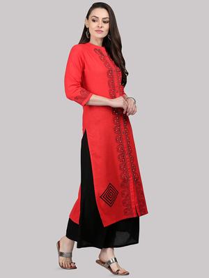 paisley printed straight kurta - 16587093 - Standard Image - 2