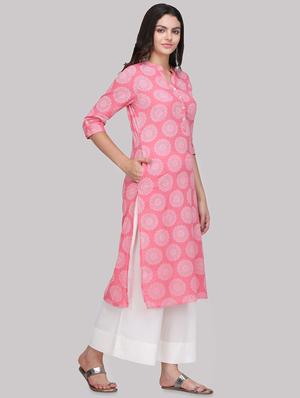 khari print straight kurta - 16587125 - Standard Image - 2