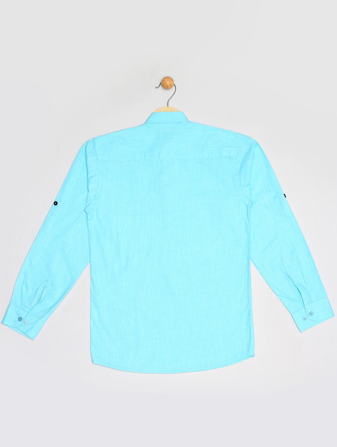 blue cotton kurta - 16587716 - Zoom Image - 2