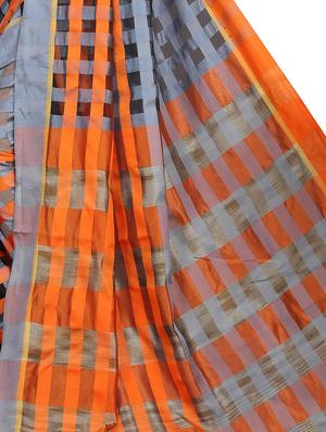checkered mysore silk saree with blouse - 16587793 - Standard Image - 2
