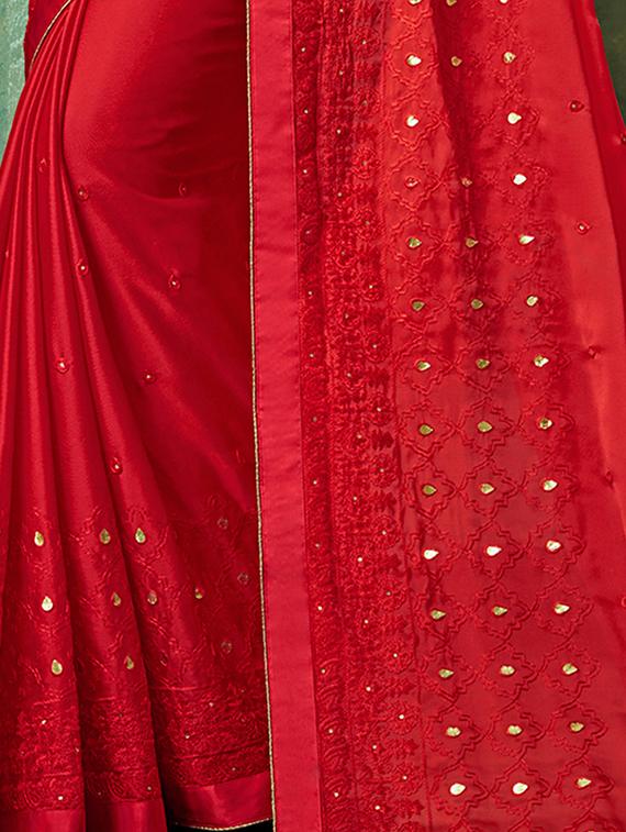 tonal embroidered saree with blouse - 16588304 - Zoom Image - 2