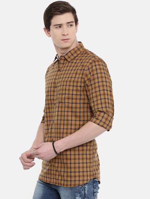 brown checkered casual shirt - 16588702 - Standard Image - 2