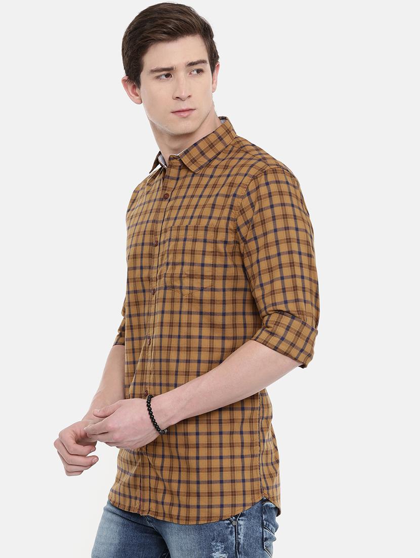 brown checkered casual shirt - 16588702 - Zoom Image - 2