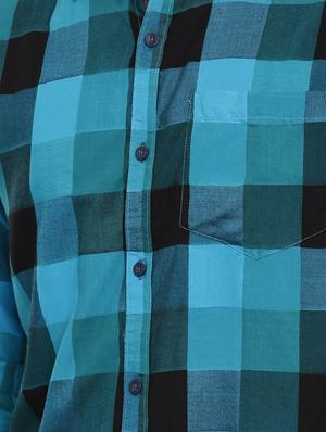 blue checkered casual shirt - 16588992 - Standard Image - 5