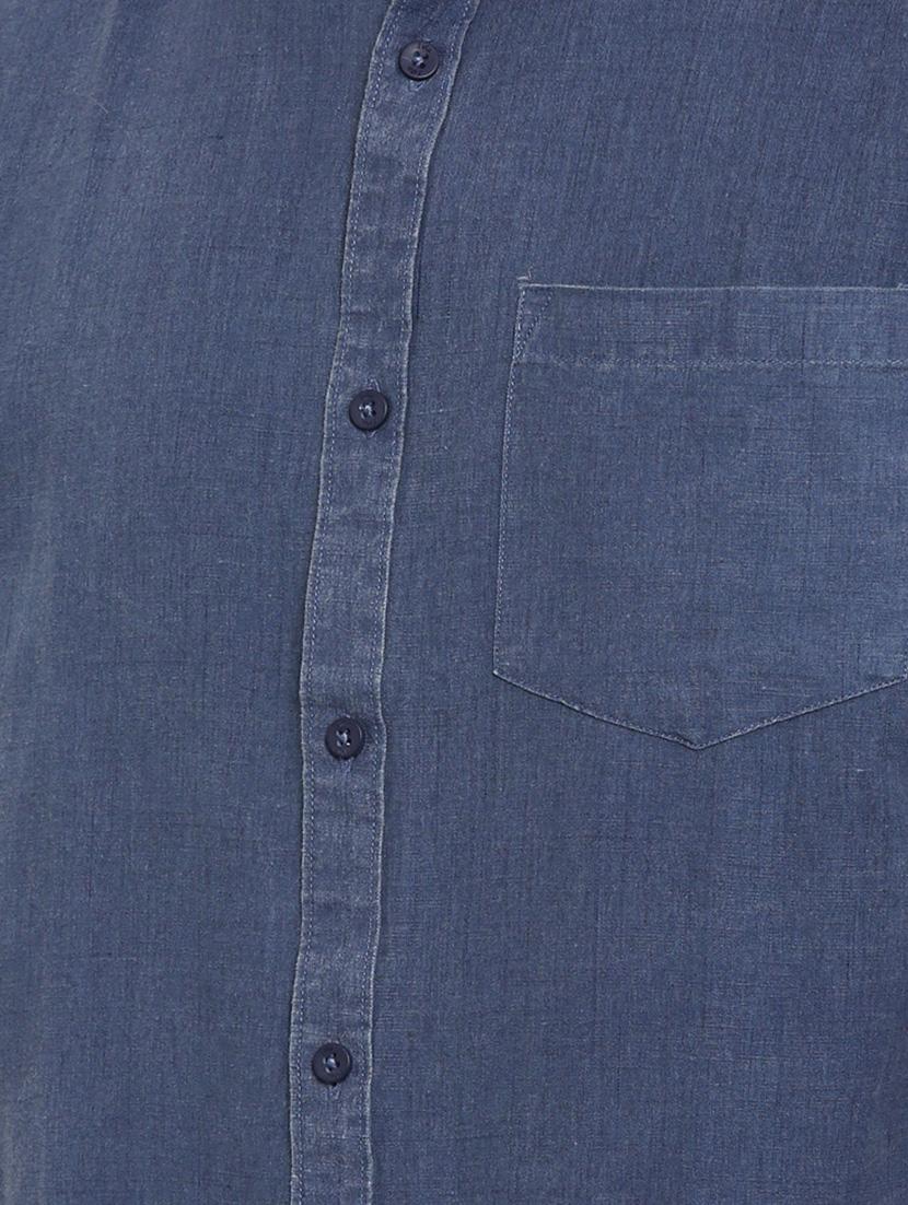 blue solid casual shirt - 16588996 - Zoom Image - 5