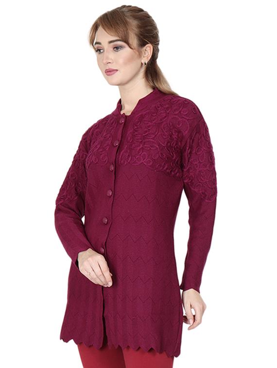 mandarin neck long sleeved cardigan - 16589089 - Zoom Image - 2