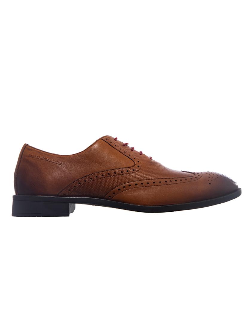 brown leather lace-up brouges - 16589105 - Zoom Image - 2