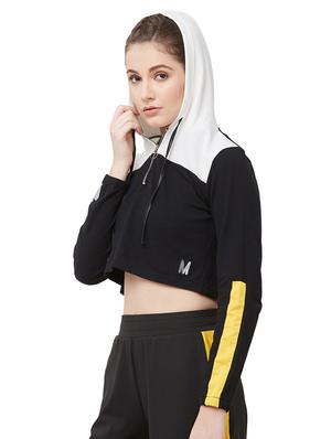 color block hooded crop tee - 16589240 - Standard Image - 2