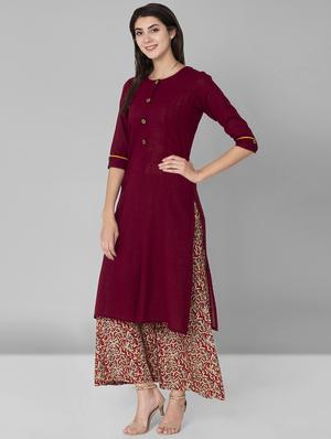 solid straight kurta - 16589420 - Standard Image - 2