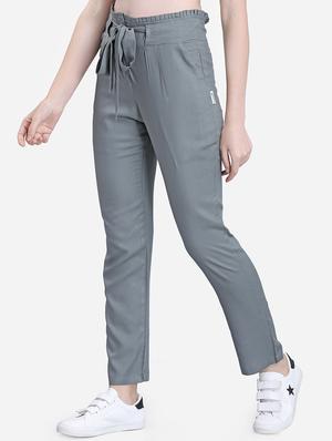 tie up waist solid trouser - 16589601 - Standard Image - 2