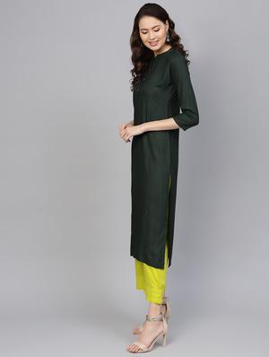 solid straight kurta - 16590988 - Standard Image - 2