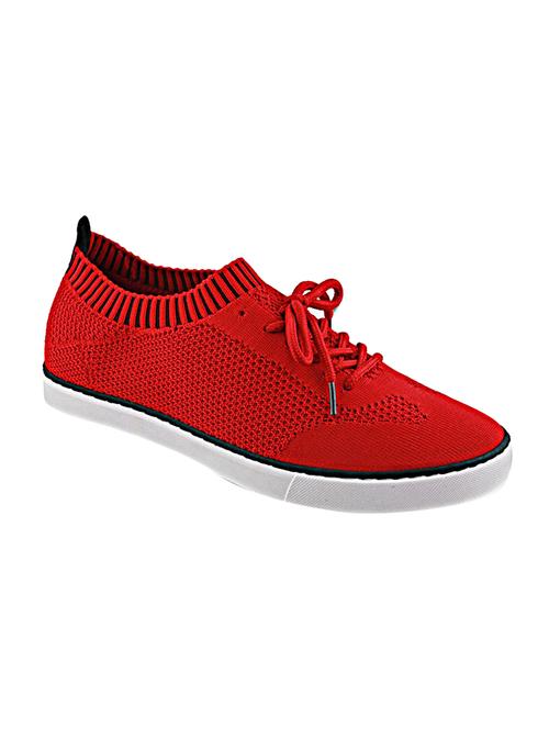 red fabric lace up sneaker - 16591594 - Standard Image - 1