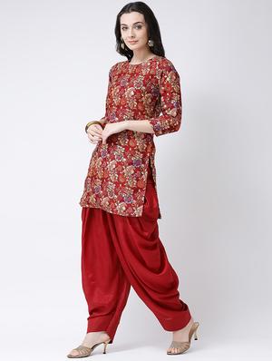 printed kurta with salwar set - 16591814 - Standard Image - 2