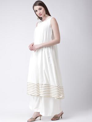 gota work solid anarkali kurta - 16591846 - Standard Image - 2