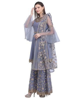 embroidered semi-stitched suit - 16591866 - Standard Image - 2