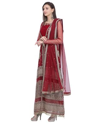 embroidered semi-stitched suit - 16591873 - Standard Image - 2
