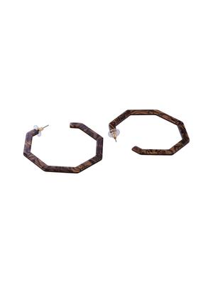 brown metal hoop earring - 16591995 - Standard Image - 2