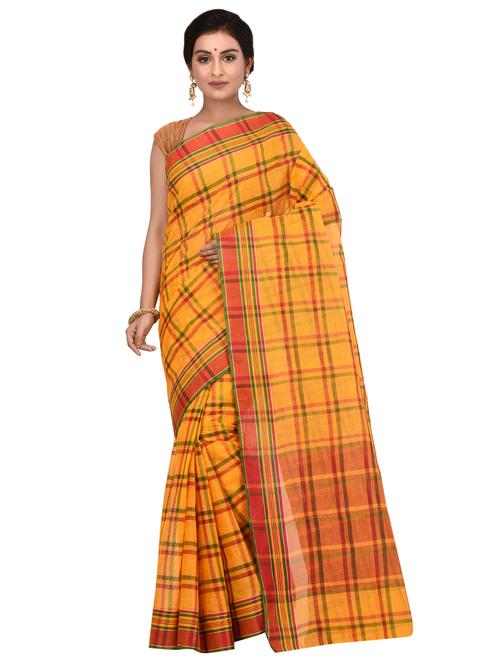checkered tant saree - 16592130 - Standard Image - 1