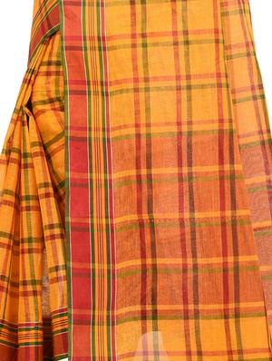 checkered tant saree - 16592130 - Standard Image - 2