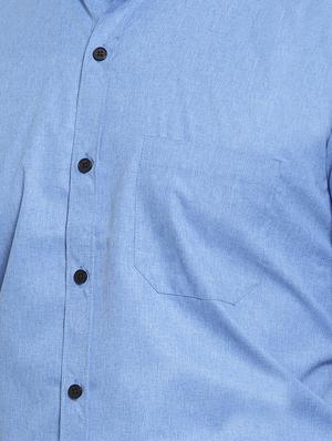 blue solid formal shirt - 16592136 - Standard Image - 5