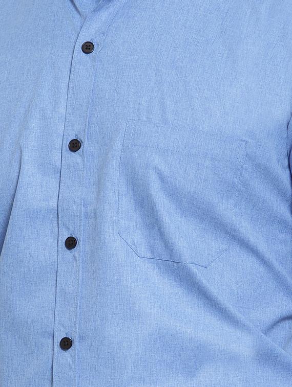 blue solid formal shirt - 16592136 - Zoom Image - 5