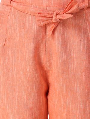 orange cotton flat front trousers - 16592147 - Standard Image - 5