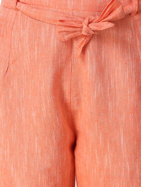 orange cotton flat front trousers - 16592147 - Zoom Image - 5