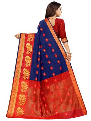 floral kanjivaram saree with blouse - 16592159 - Standard Image - 2