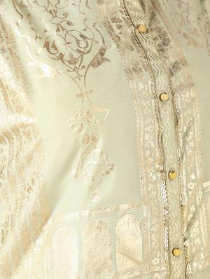 gold print asymmetric kurta - 16592260 - Standard Image - 5