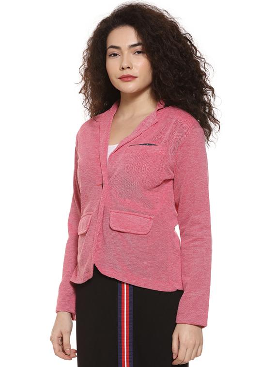 lapel neck contrast patch blazer - 16592276 - Zoom Image - 2