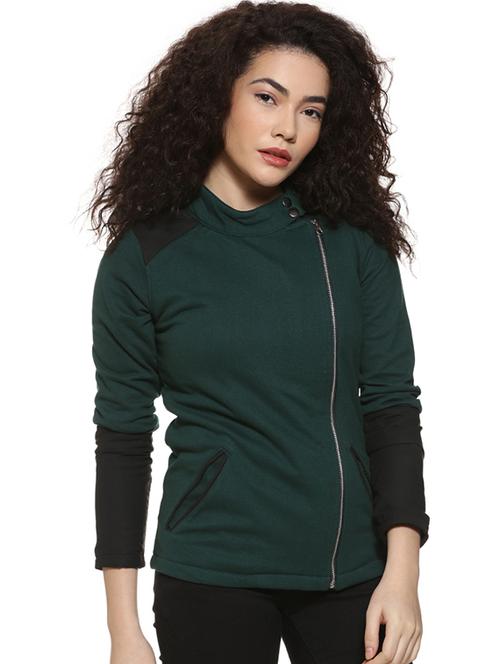 mock neck color block jacket - 16592284 - Standard Image - 1