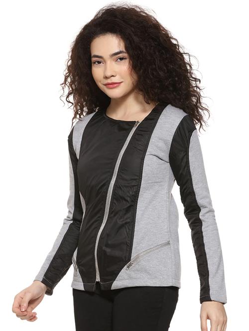 faux leather color block jacket - 16592285 - Standard Image - 1