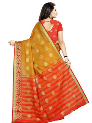 self-design banarasi saree with blouse - 16592355 - Standard Image - 2