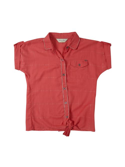 knotted hem checkered shirt - 16592869 - Standard Image - 1