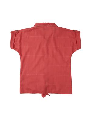 knotted hem checkered shirt - 16592869 - Standard Image - 2