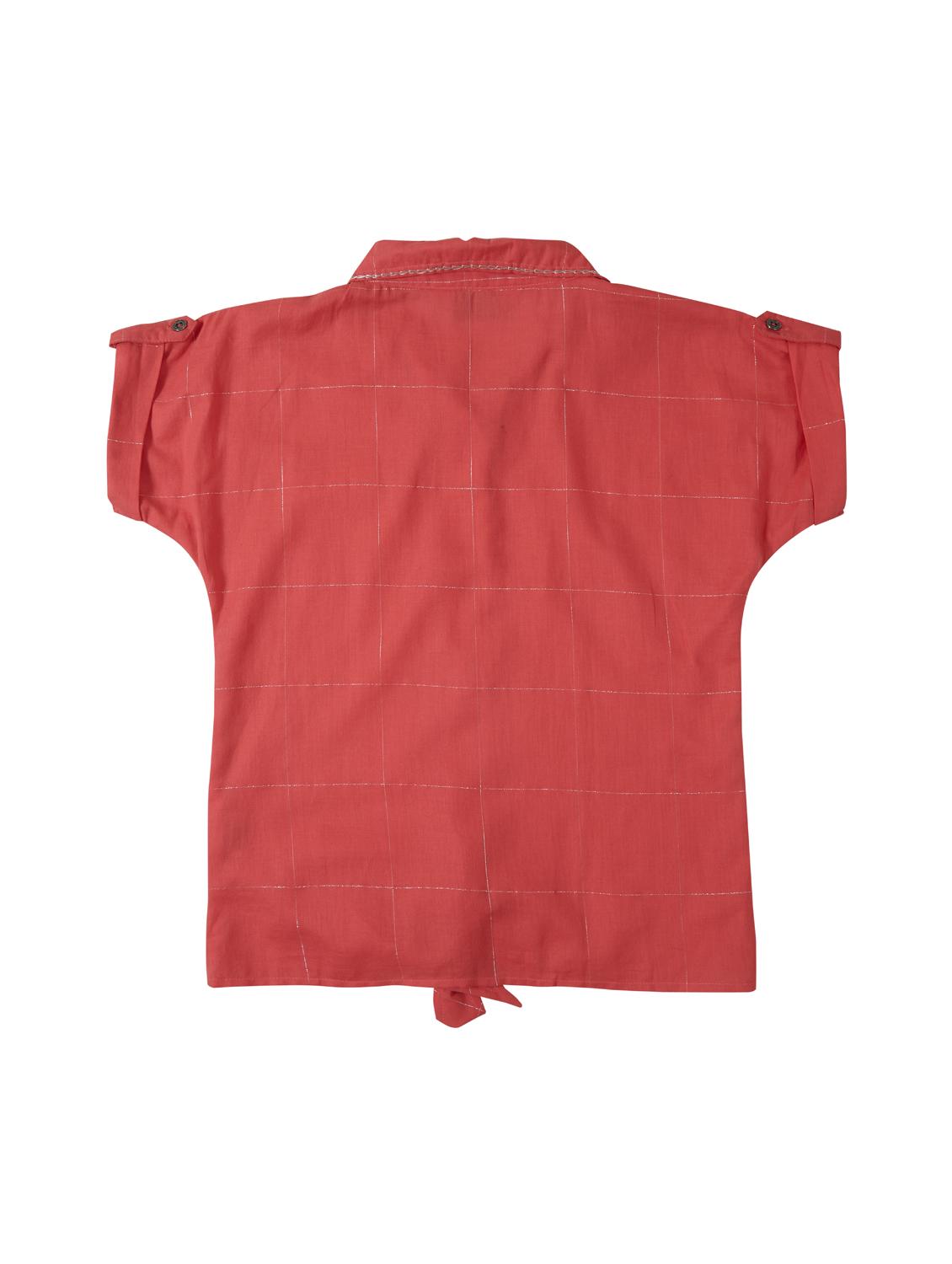 knotted hem checkered shirt - 16592869 - Zoom Image - 2