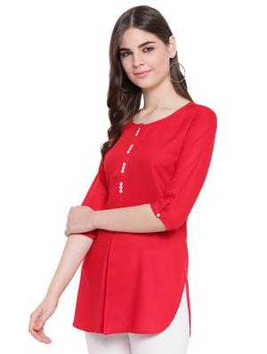 solid straight kurti - 16593166 - Standard Image - 2