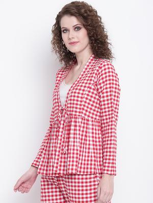tie front gingham checkered western wear set - 16593170 - Standard Image - 2