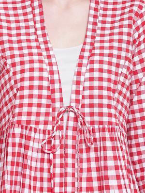 tie front gingham checkered western wear set - 16593170 - Standard Image - 5
