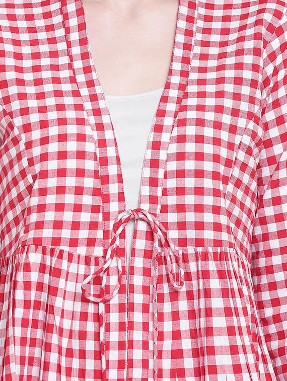 tie front gingham checkered western wear set - 16593170 - Zoom Image - 5