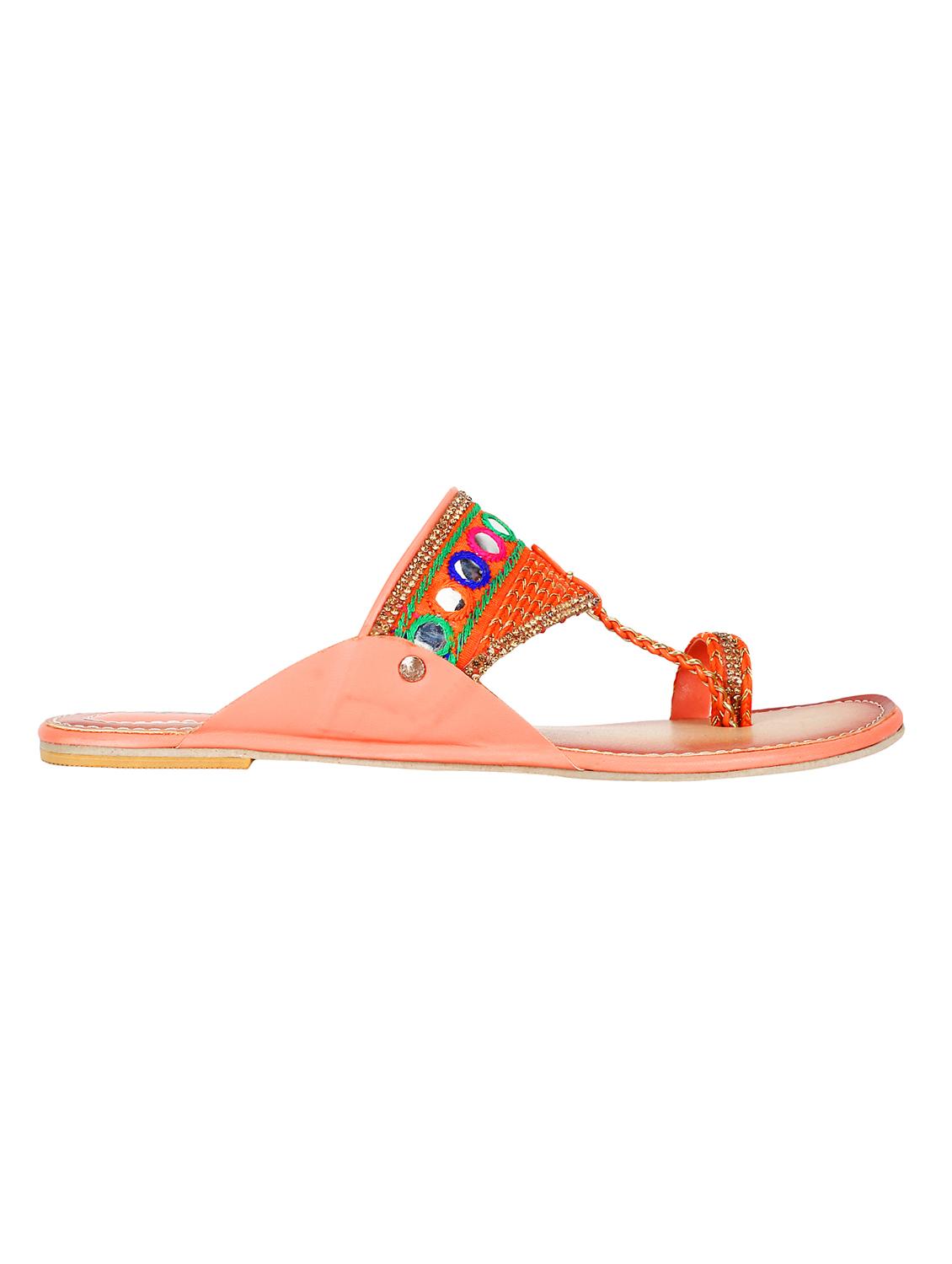 orange one toe sandals - 16593637 - Zoom Image - 2